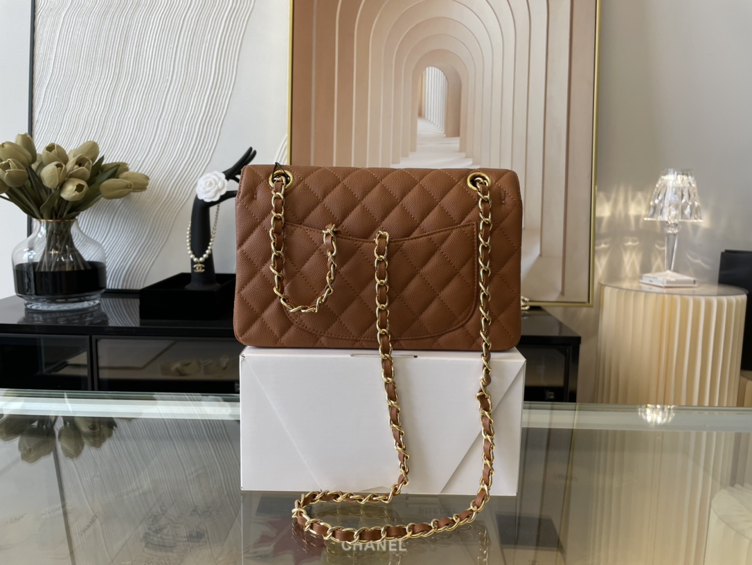 Ch@nel Flap Bag-Caviar-23CM