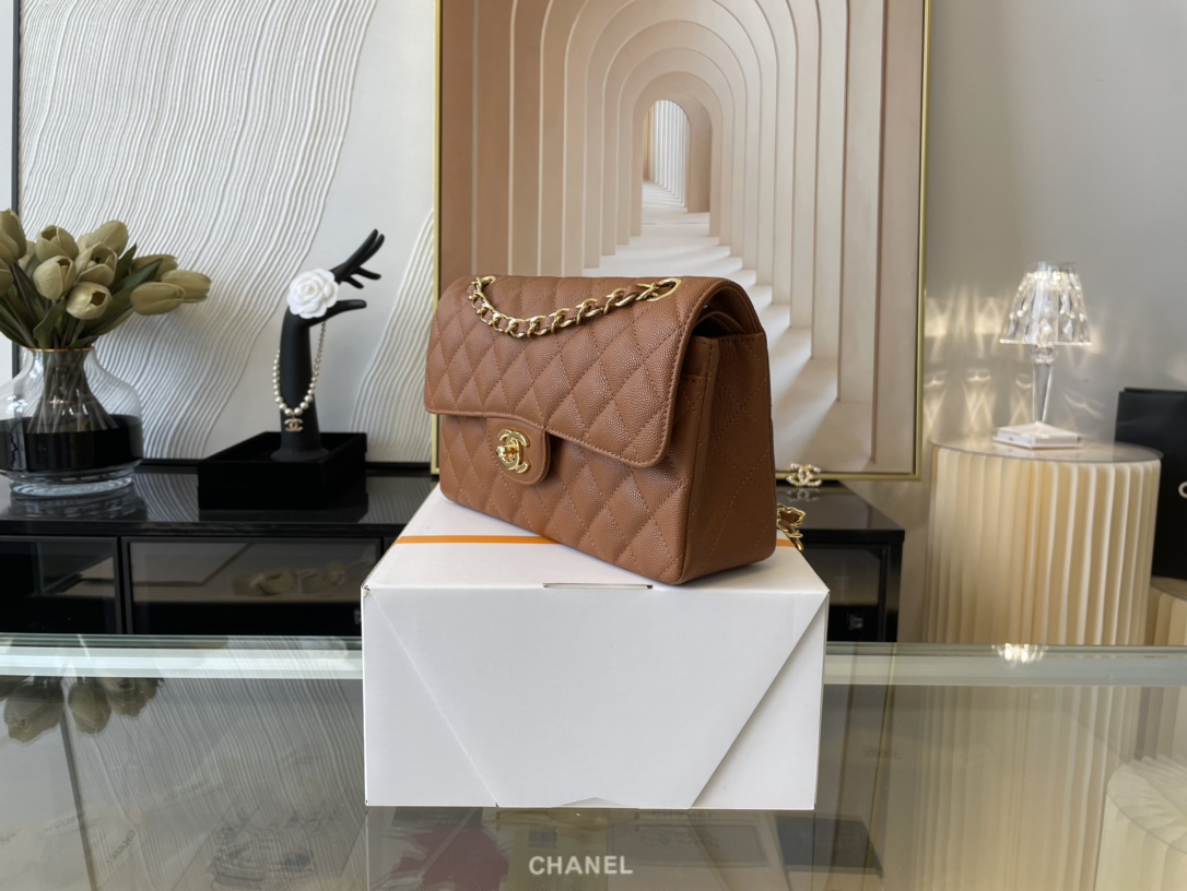 Ch@nel Flap Bag-Caviar-23CM