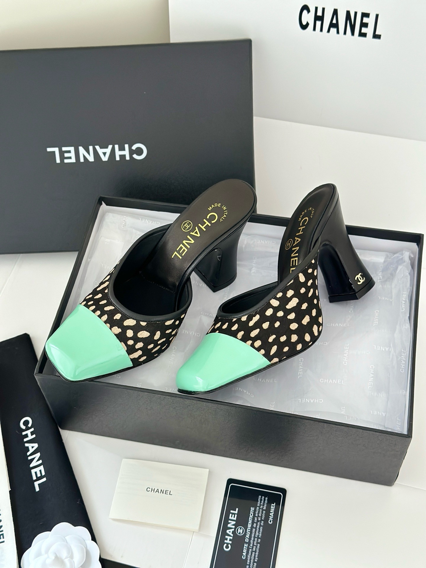 Cha*el Mules - Lambskin & Patent-8CM