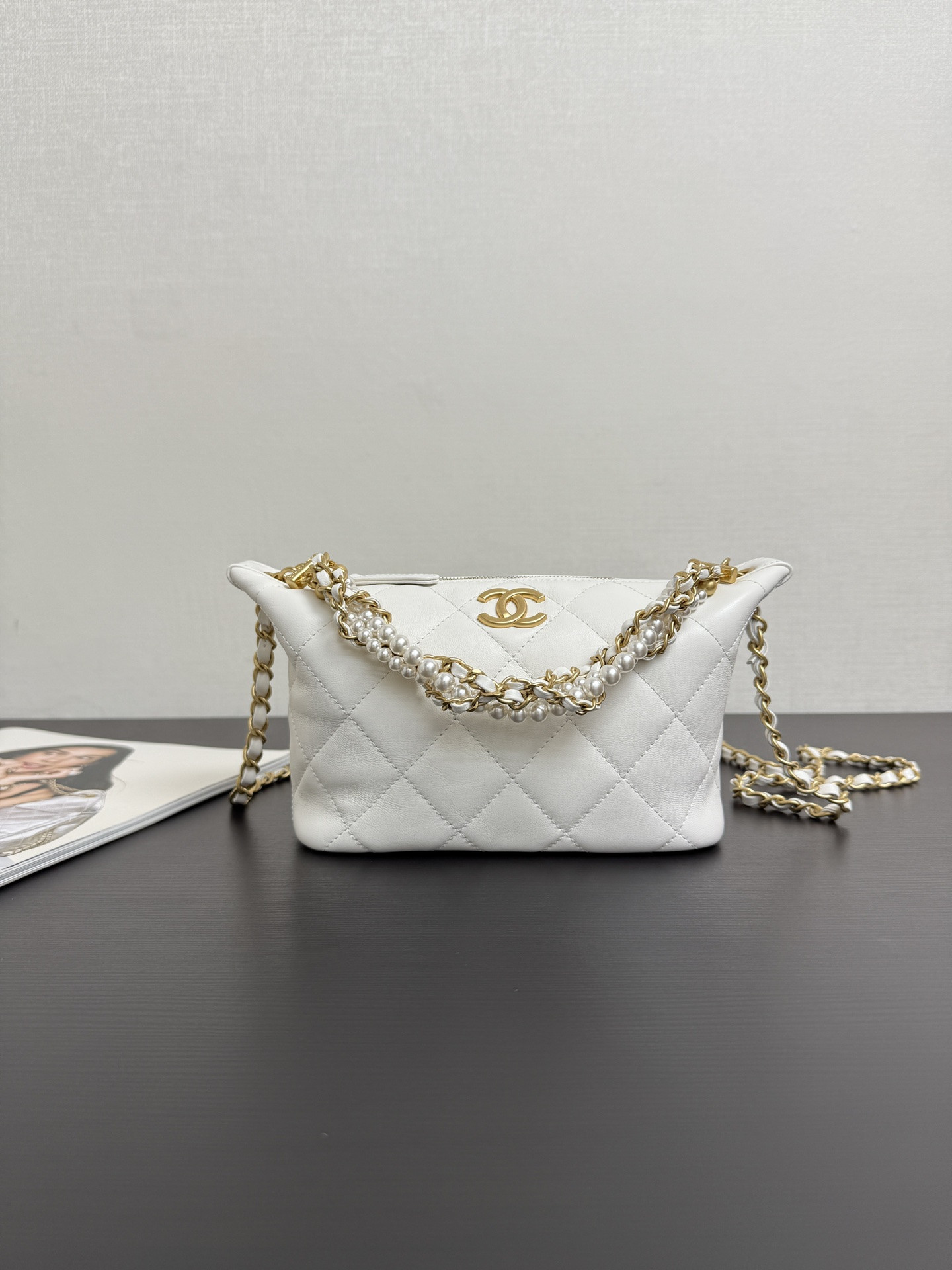 Ch@nel Hobo Handbag-13*23.5CM