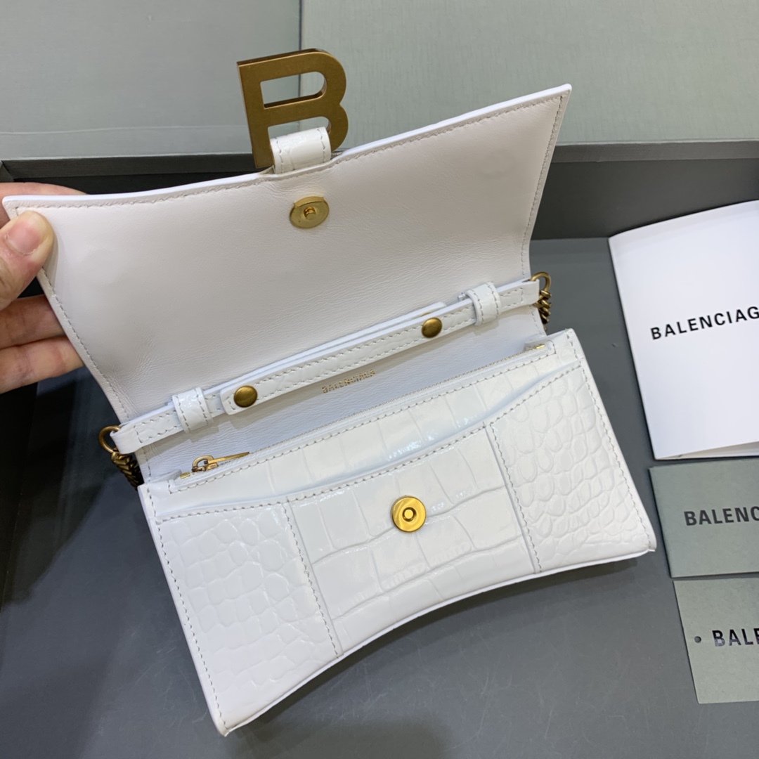 Ba*len*cia*ga hourglass wallet on chain-19*4*12cm