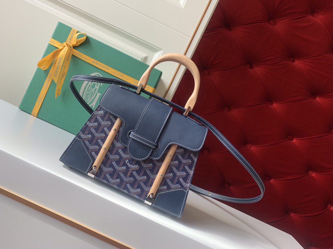 Go*ard coated canvas and leather saigon top handle bag-21cm