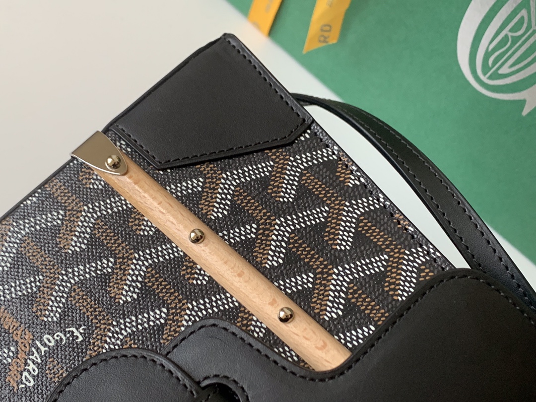 Go*ard coated canvas and leather saigon top handle bag-21cm
