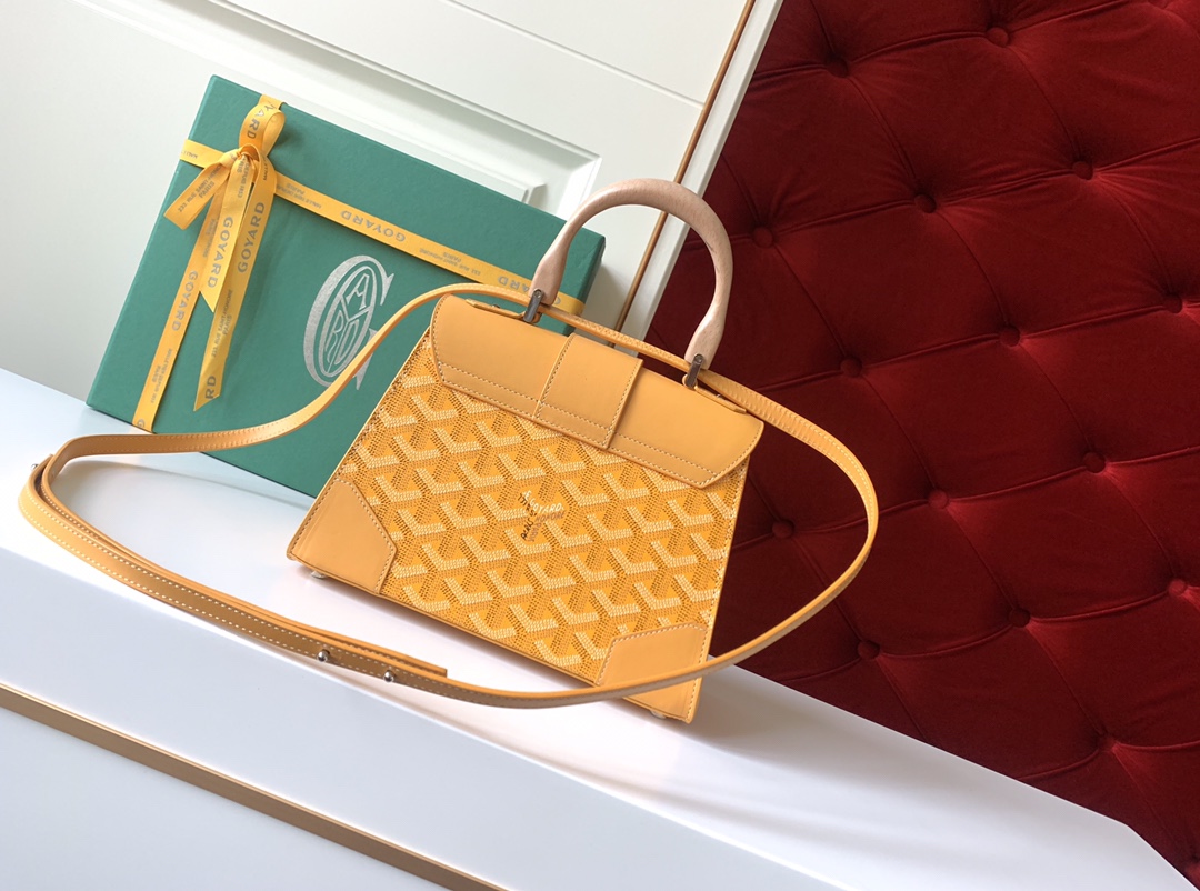 Go*ard coated canvas and leather saigon top handle bag-21cm