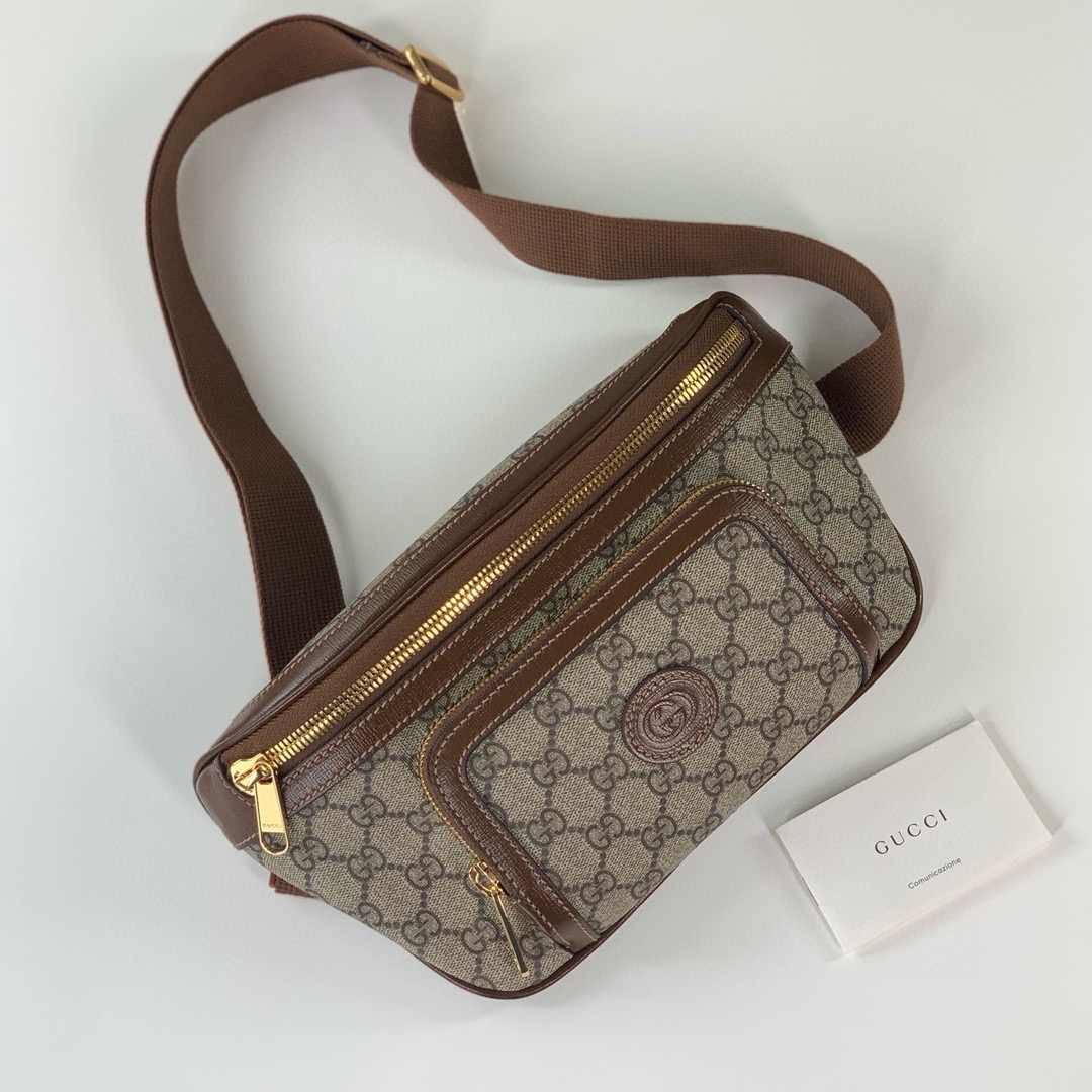 Gvc*1 gg svp*me monogram textured bag-28*15*4cm