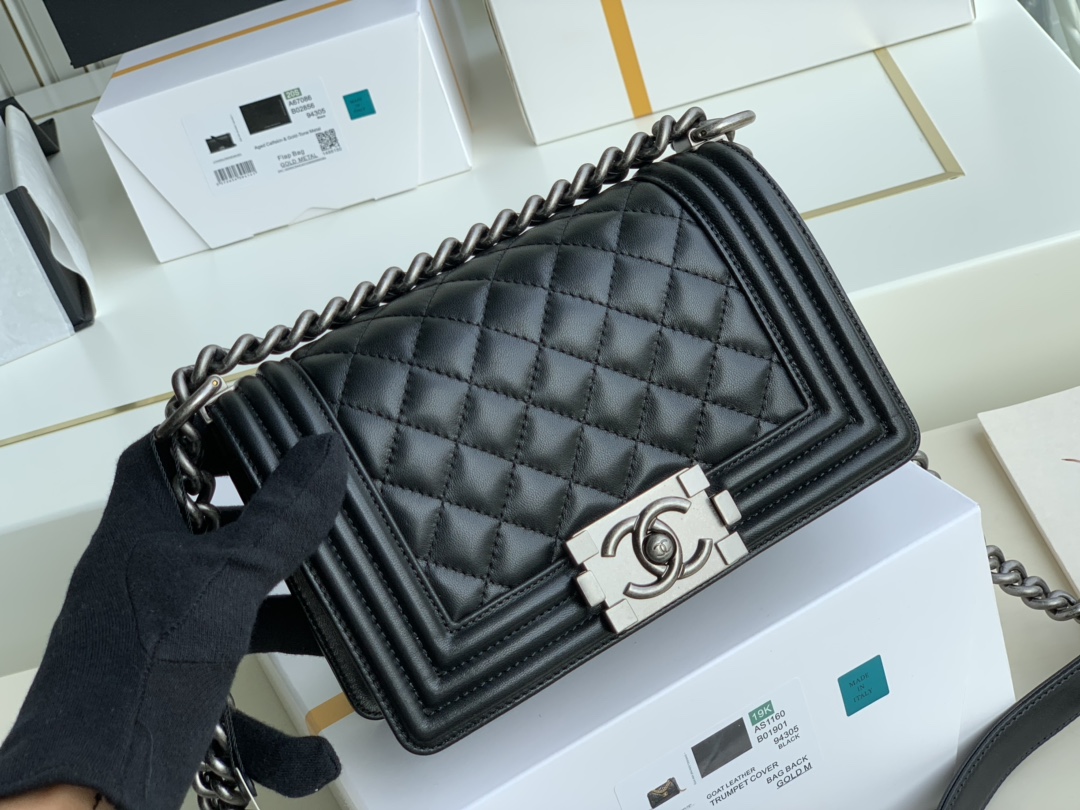 Ch@nel Boy Bag-Lambskin-20CM