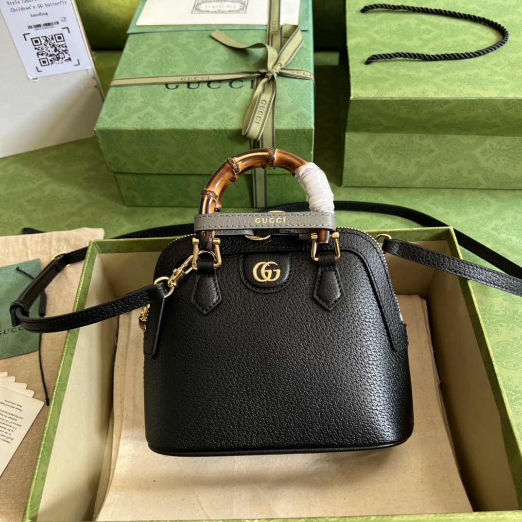 G*u*i diana bamboo mini tot bag-20x16x8.5cm
