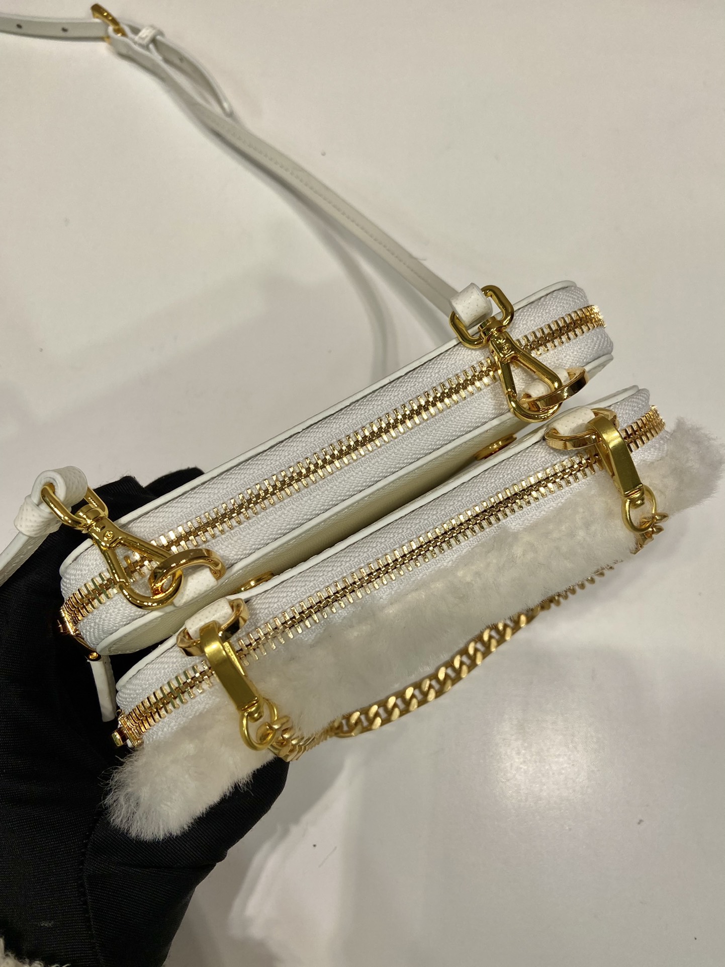 Pra*a 1nr015 double triangle bag -15*10*5cm