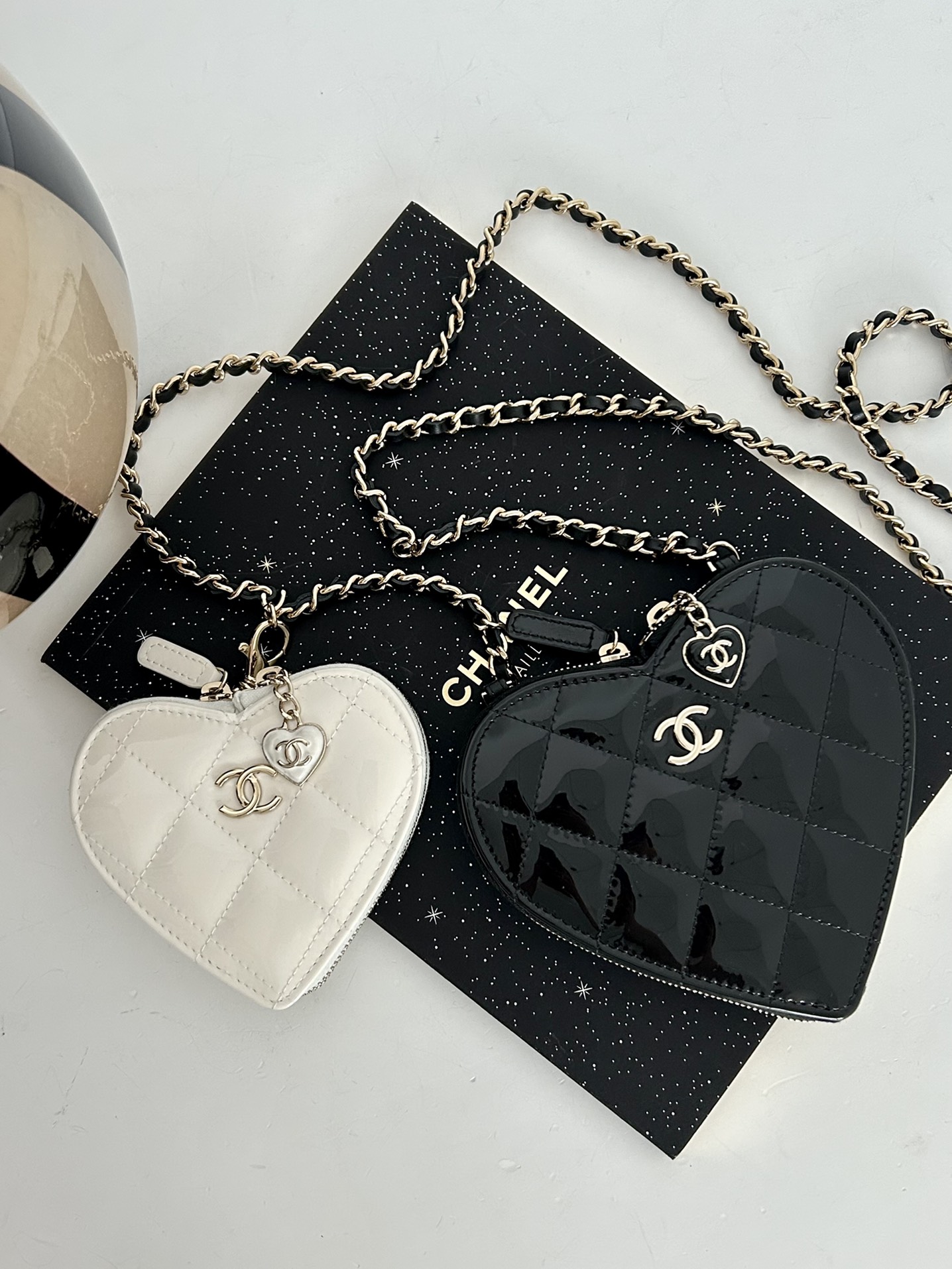 Ch@nel Love Patent Leather Twin Bag-13.3*15*2CM