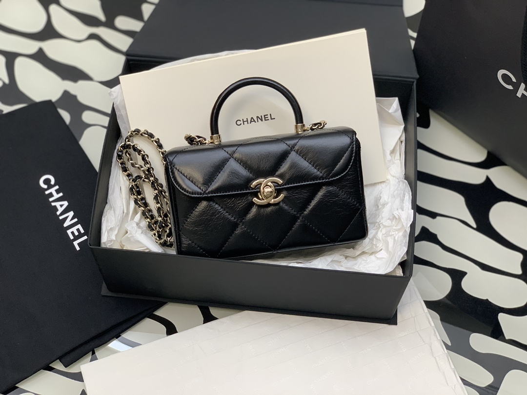 Ch@nel Vintage Box Bag-10.5*17*8CM