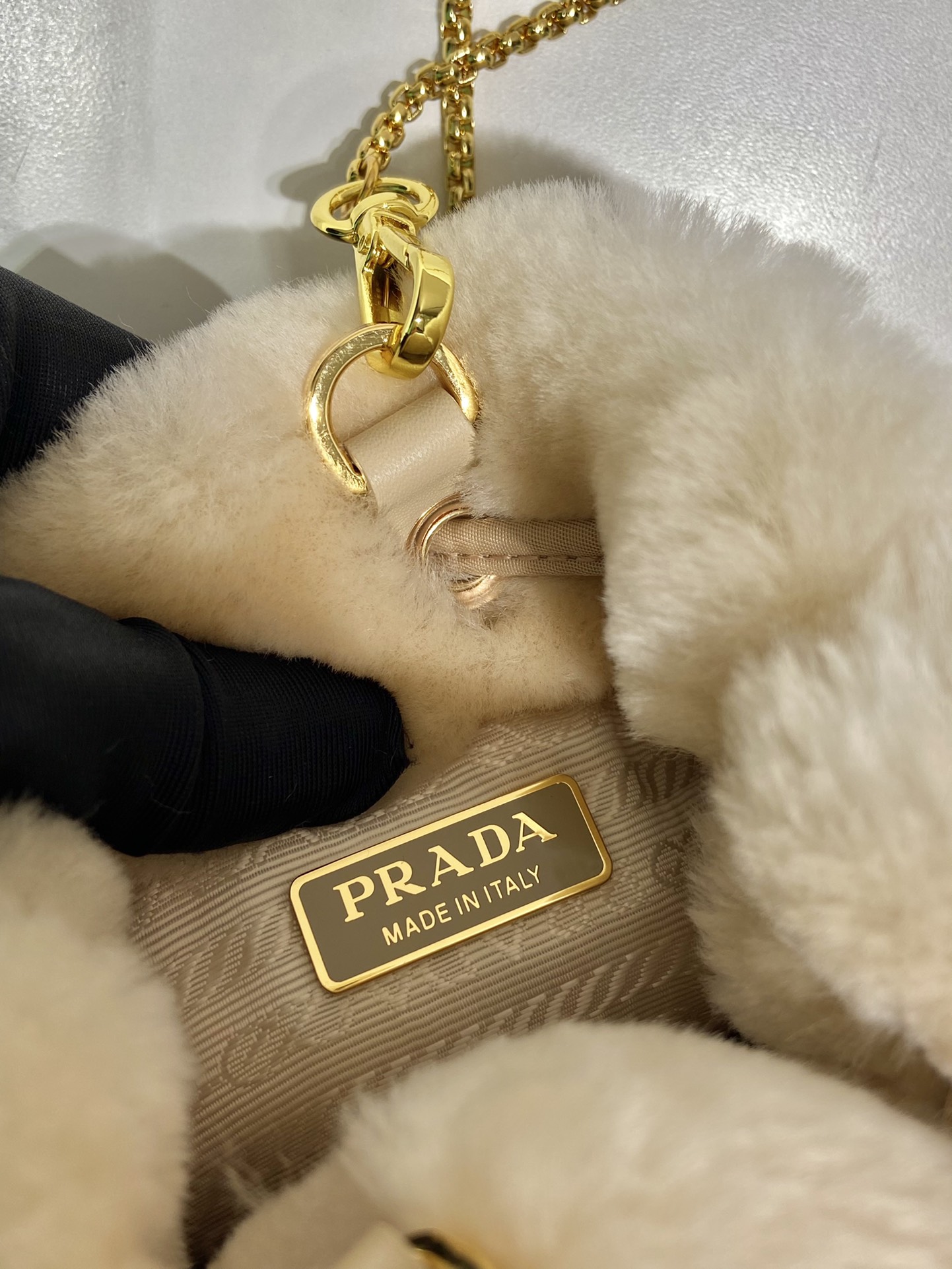 Pra*a woolen bucket 1nr016 bag-9*9.5*6cm