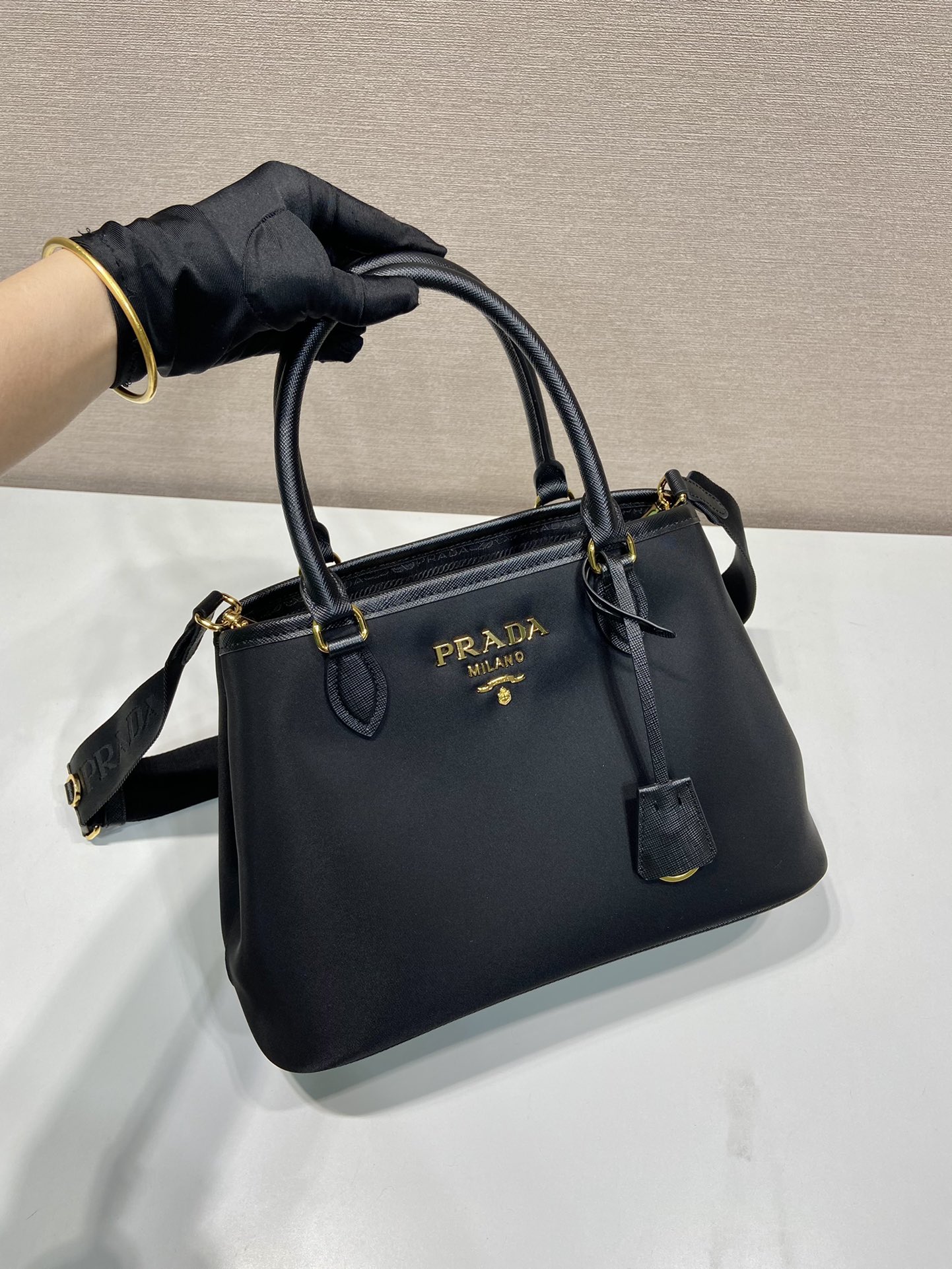 Pra*a 1ba173 vintage tote-30*20*15.5cm