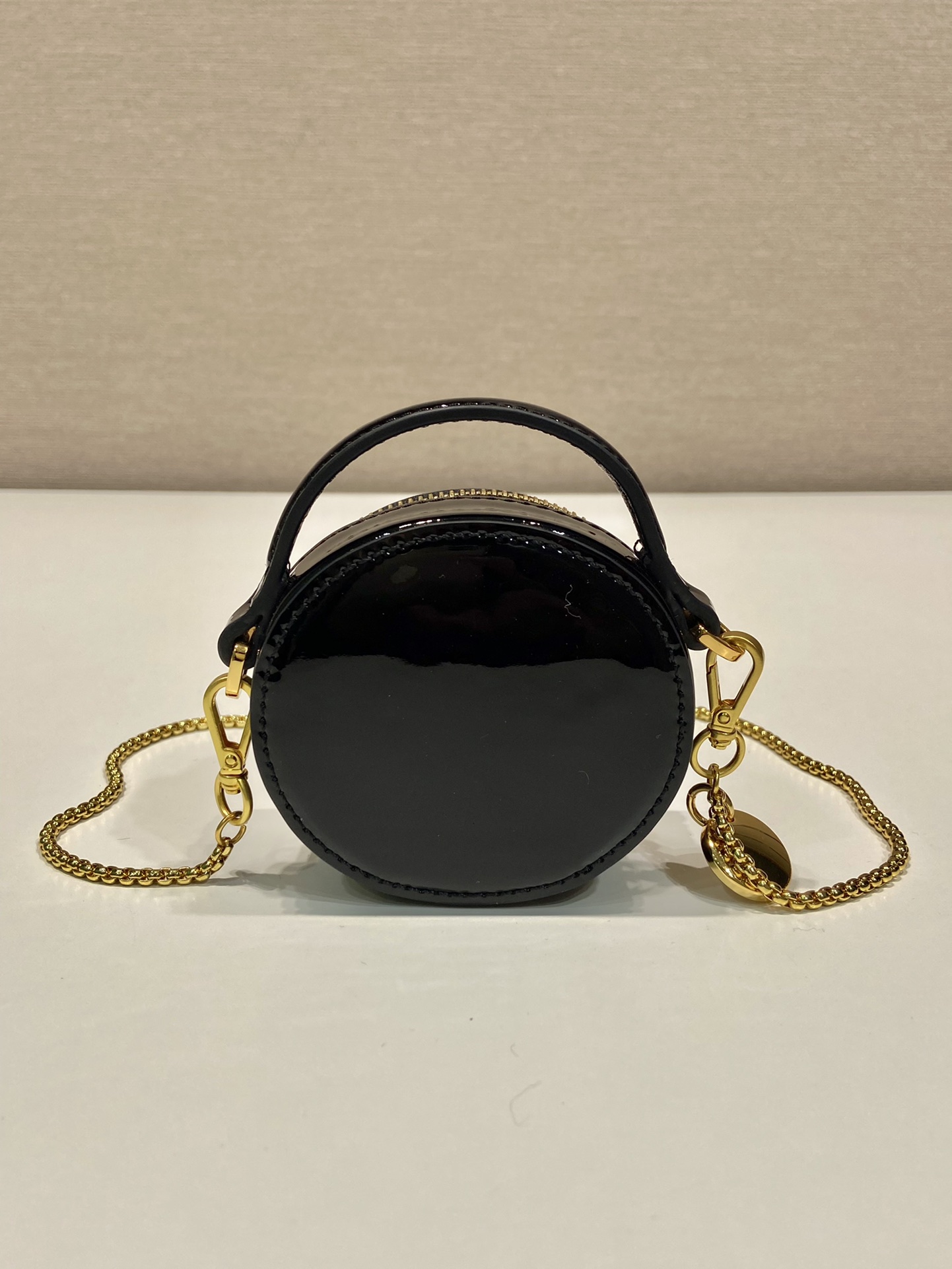 Pra*a 1nr023 mini round bag-8*8*3.5cm