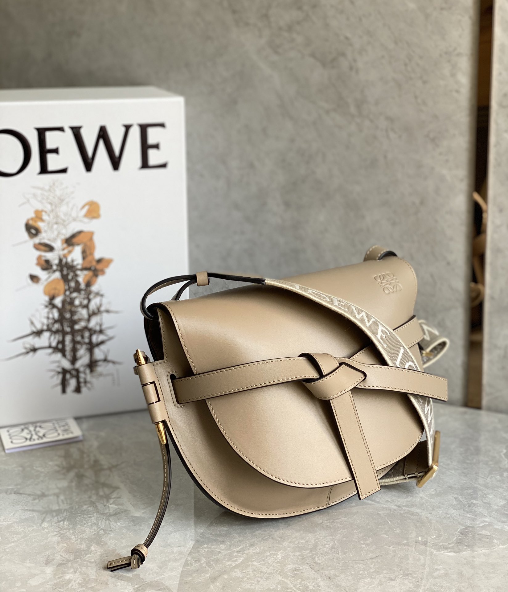 L0ew* puzzle gatedual bag-25*19*11.5cm