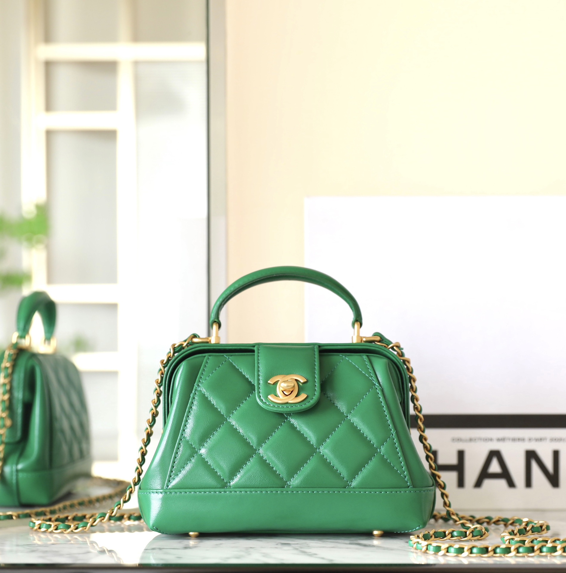 Ch@nel Bag With Top Handle-12*18*7CM
