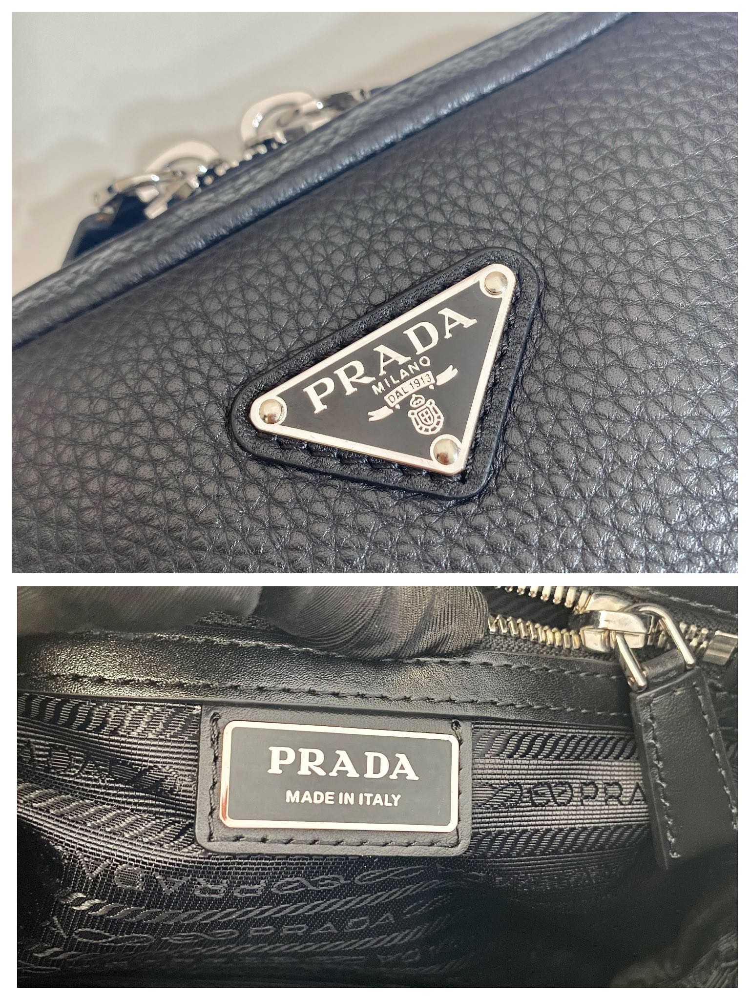 Pra*a Pra*a leather shoulder bag-2vh184-19.5*13.5*6cm