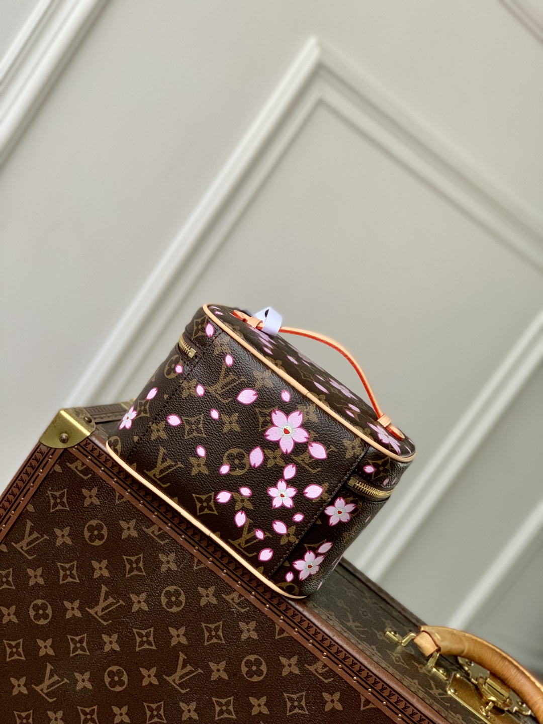 l0vis Vvtt0n x takashi murakami nice mini sakura brown-13.5*12*20cm