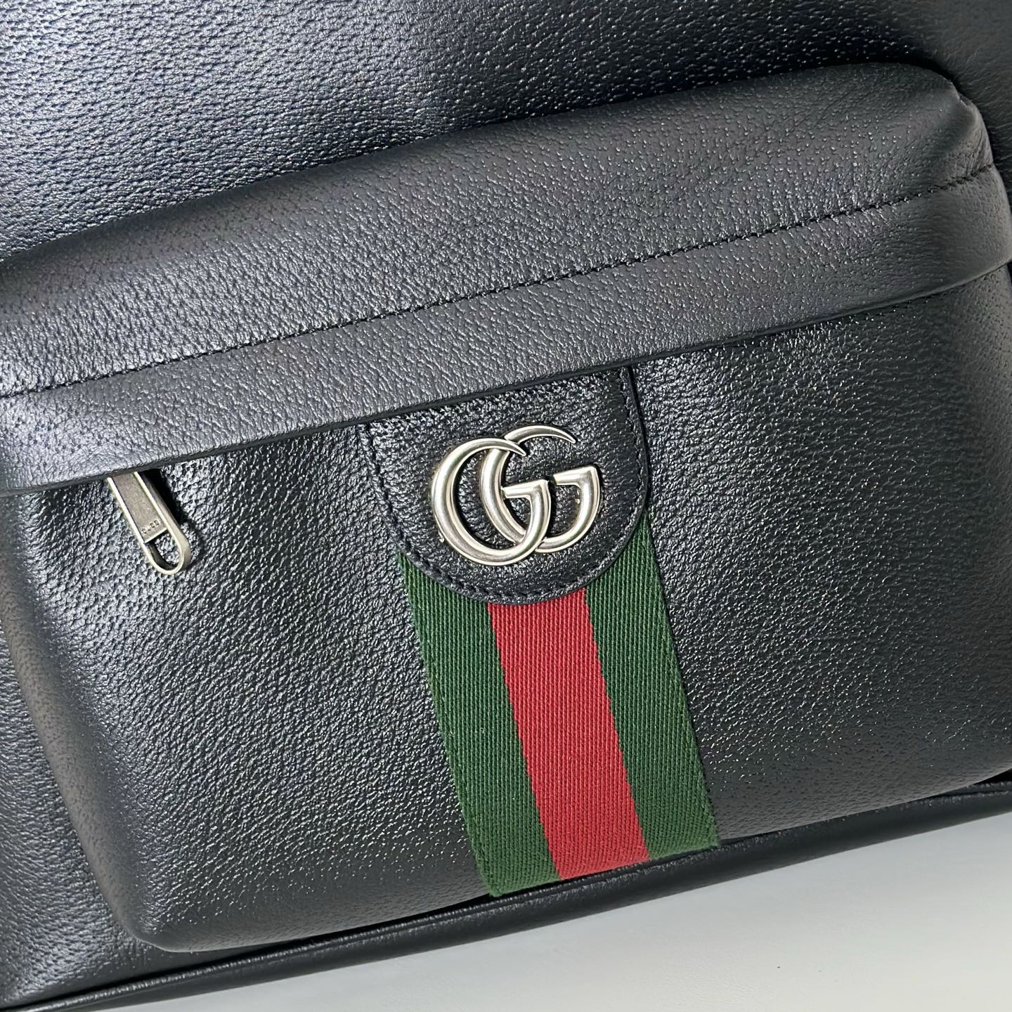 Gvc*1 ophidia medium backpack in black soft leather-36.5*41*18cm
